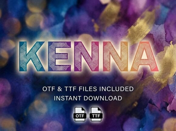 Kenna: A Bold Display Font for Handmade Labels & Invitations